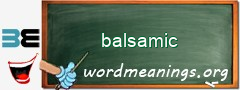 WordMeaning blackboard for balsamic